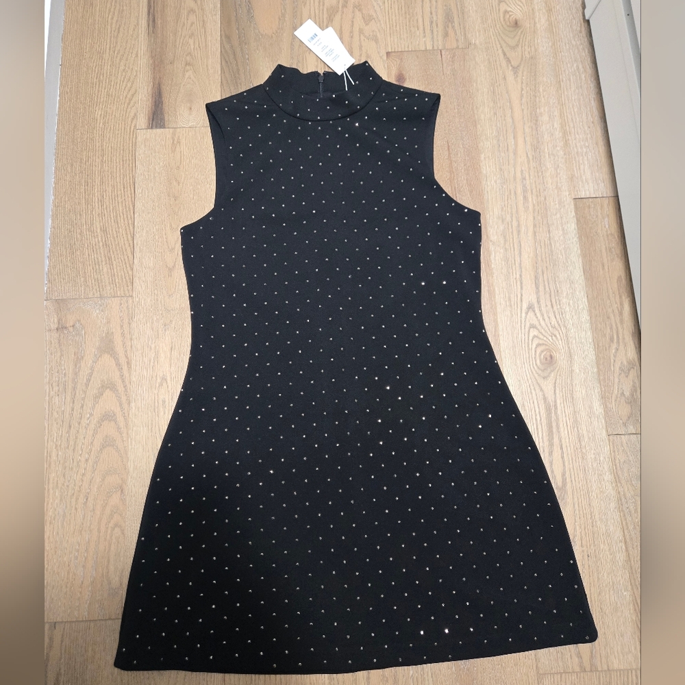 Black Rhinestone Embellished Sleeveless Sheath Dress - Picture 2 of 12